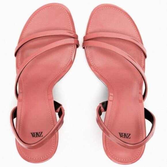 ZARA STRAPPY BLOCK HEEL SANDALS Pink SIZE 8 | 1332/110 - Picture 3 of 11